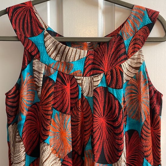 DIANE VON FURSTENBERG PEGGIE SLEEVELESS PRINTED 100% SILK BUBBLE DRESS - Picture 4 of 5